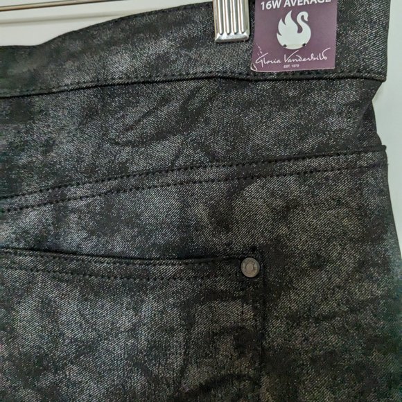 Gloria Vanderbilt Black Foil Print Pants - Picture 7 of 9